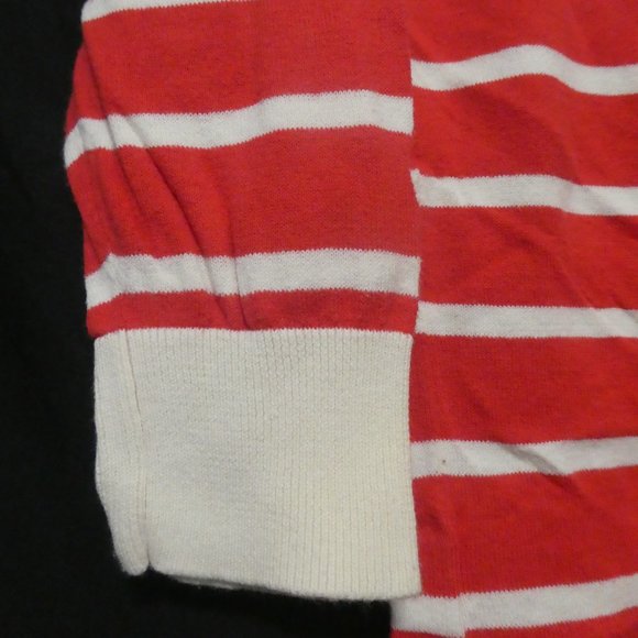 OLD NAVY | medium | striped crewneck sweater | 100% cotton | orange and cream - Picture 12 of 13